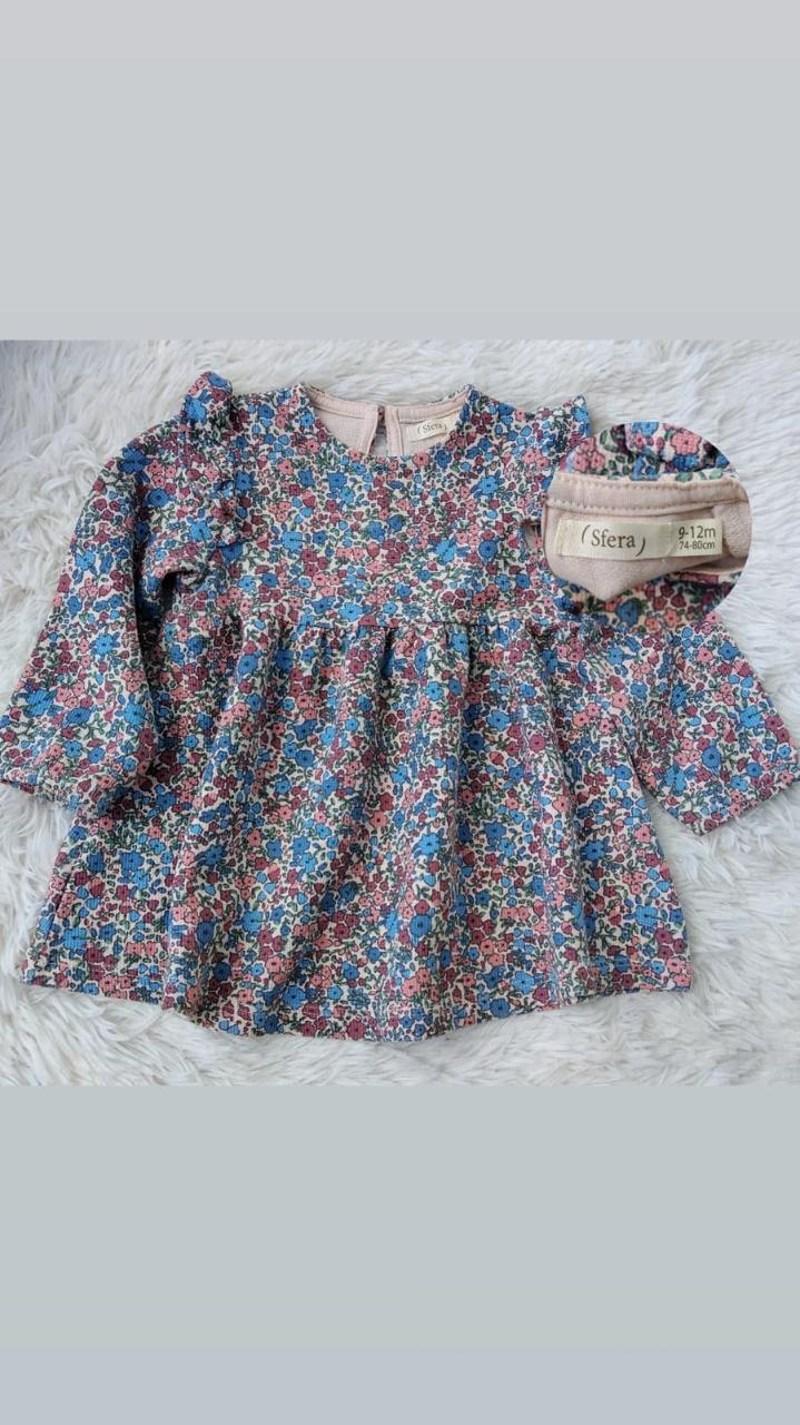 Vestido Bebé Sfera Floral Azul y Rosa